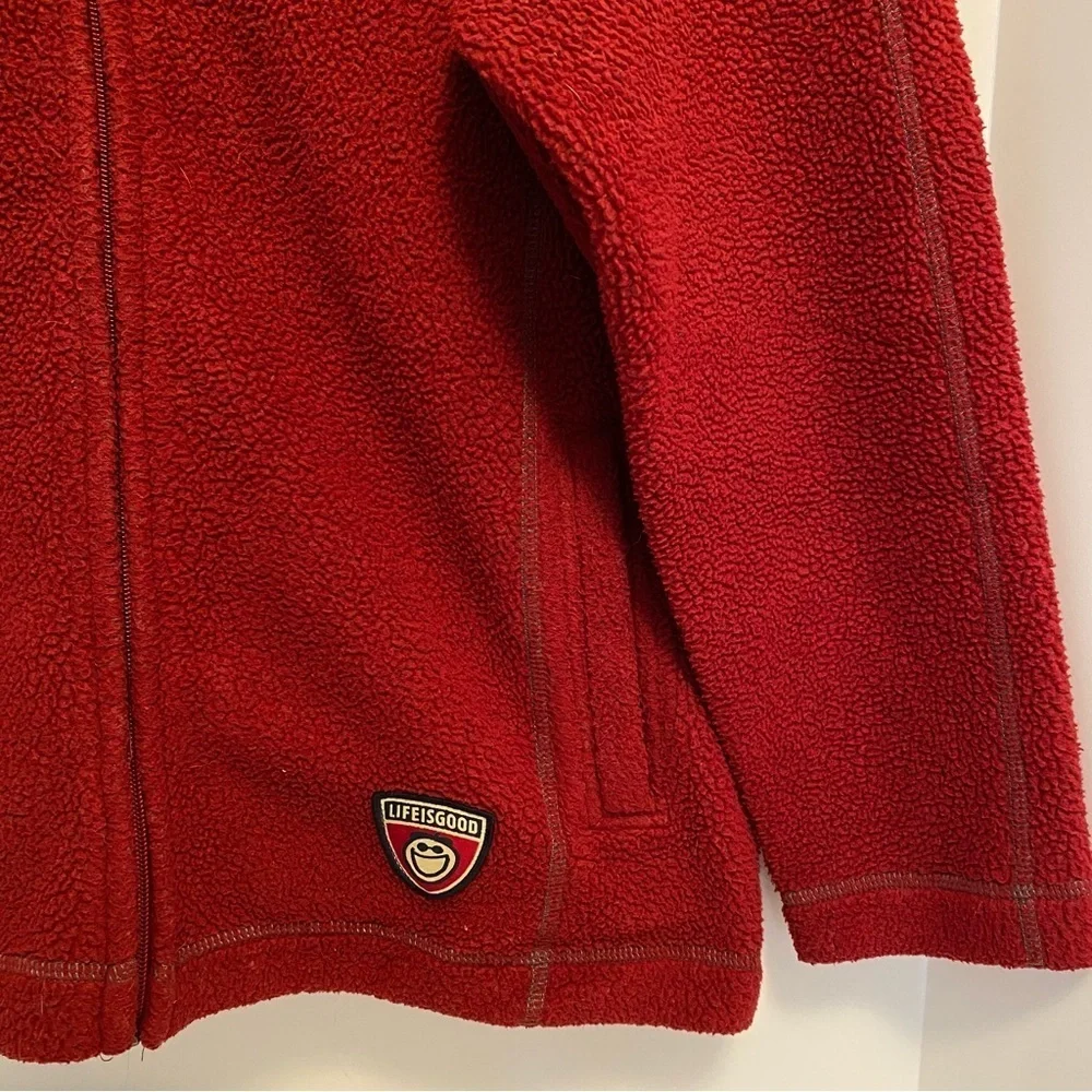 Good Kids By Life Is Good Boys Fleece Full Zip Jacket Red Size XL (12-14)